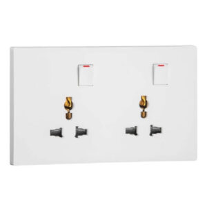 Ổ cắm đôi đa năng 2P+E có công tắc 16A Obria MEC32046WH
