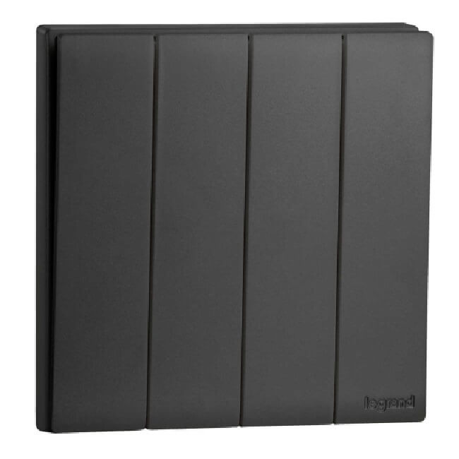 Công tắc bốn 1 chiều 16A Obria MEC21010WH 2 Công tắc bốn 1 chiều 16A Obria MEC21010BL