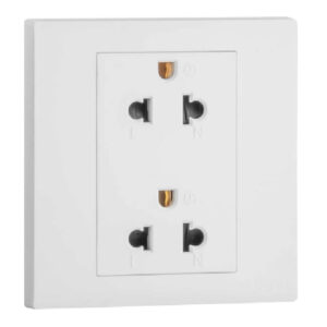 Ổ cắm đôi 2P+E chuẩn Euro-US 16A Obria MEC31049WH